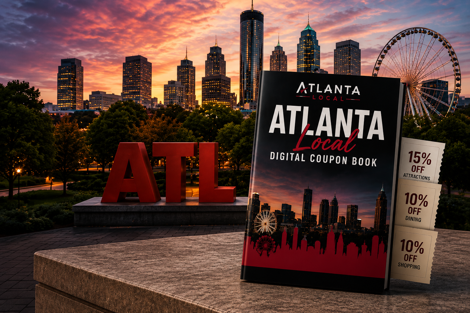 Atlanta resident browsing local business offers on a mobile phone