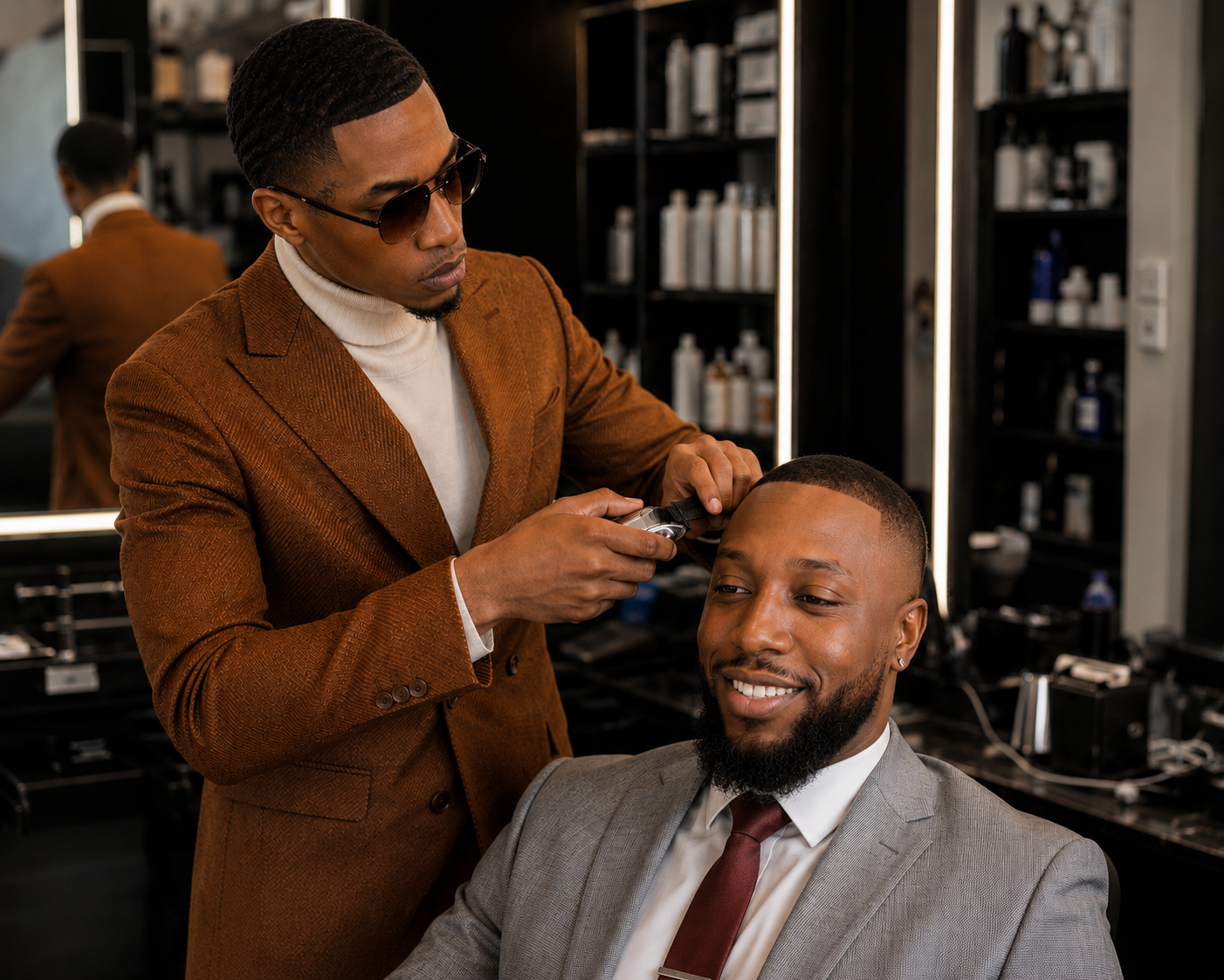 J The Barber of The Fade Room cutting hair in East Point