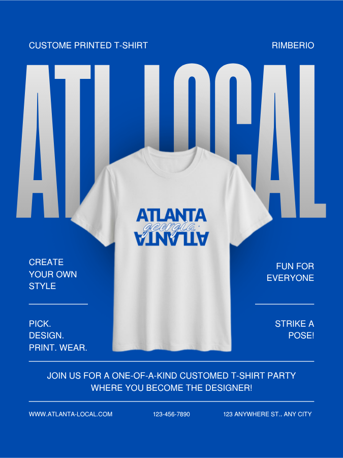 ATL Georgia Tee – White Blue