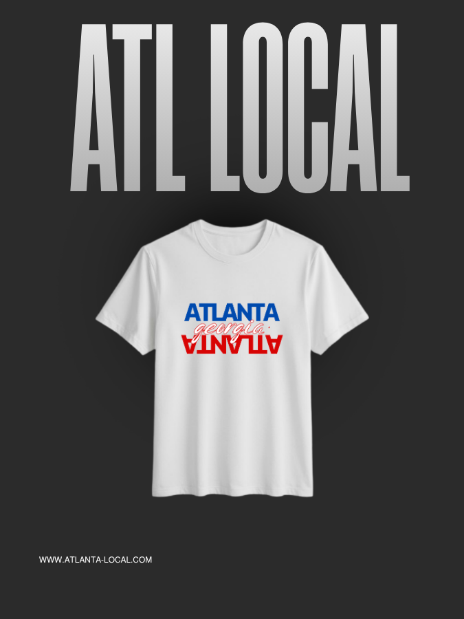 ATL Georgia Tee – White Red Blue